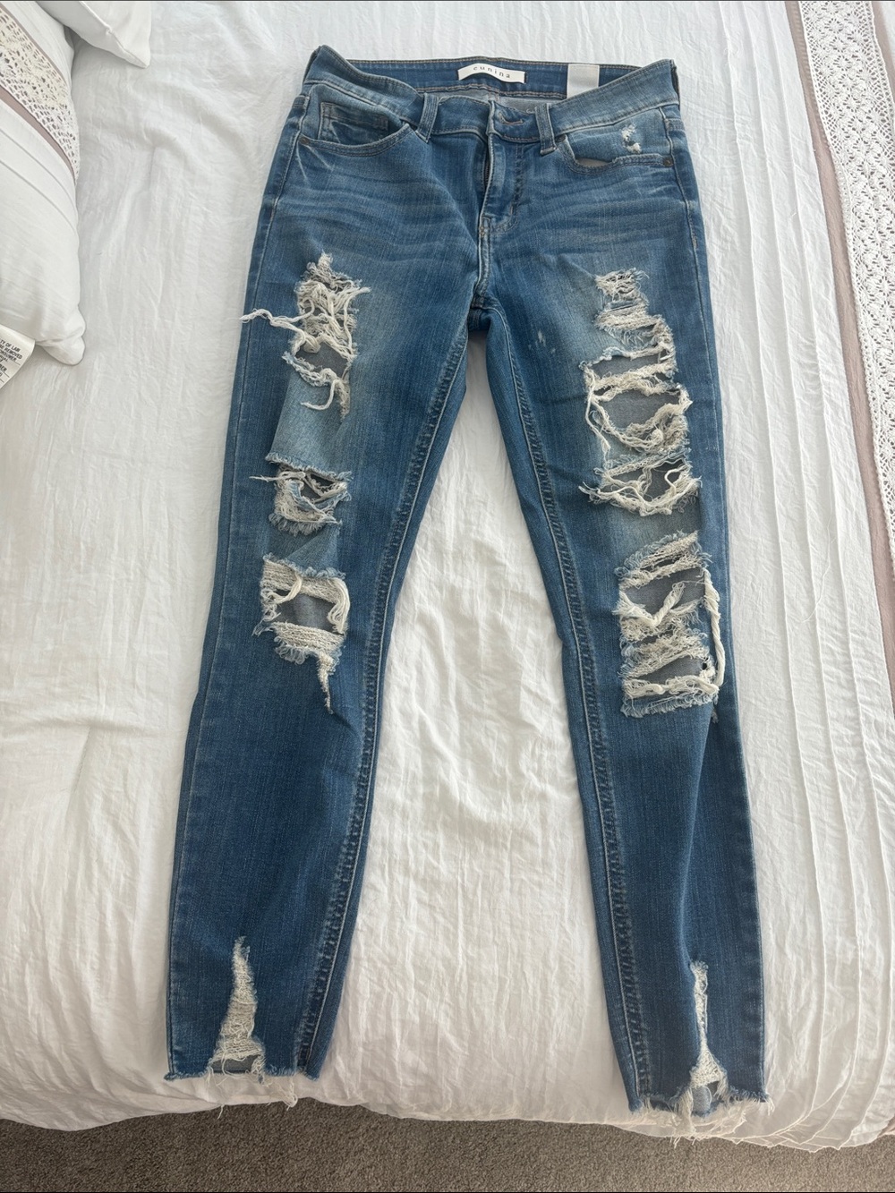 Distressed Blue Women's Skinny Jeans